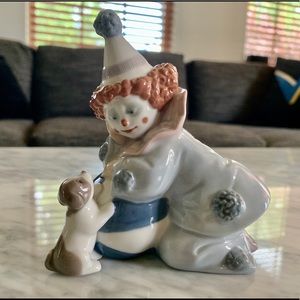 Lladró Pierrot Clown with Dog